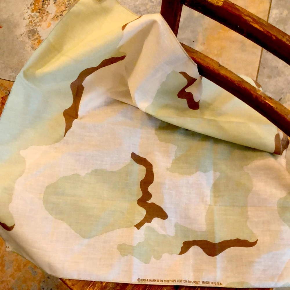 New, Never Been Used, Men’s Handkerchief, Camouflaged, Green, Brown, White